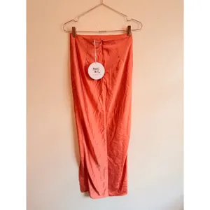 Princess Polly Maxi Skirt Women 4 Orange Rylee Satin Side Slit Formal Party‎ thumbnail 3