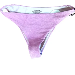 Tularosa Pastel Pink Bikini Bottom SMALL Cheeky Textured Smocked Revolve $78 NEW thumbnail 6