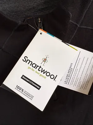 NWT SmartWool Sport 250 Merino Long Sleeve 1/4 Zip Top Black Grey Size Small thumbnail 4