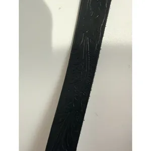 Vintage Nicole Black Suede Silver Western Buckle Belt - M/L 38.5" Slim‎ thumbnail 6