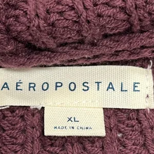 Aeropostale Burgundy knit hooded open cardigan xl sweater w/pockets thumbnail 5
