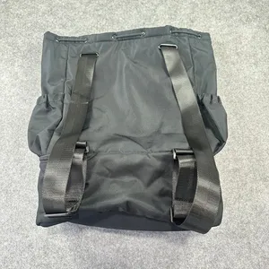 Beyond Yoga Black Nylon Drawstring‎ Backpack Gym Bag with Shoe Compartment thumbnail 7