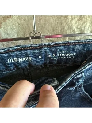 Old Navy Dark Blue High-Rise Straight Jeans Size 8 thumbnail 3