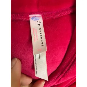 Free People movement Cherry hoodie plush women's size small pink red cozy winter thumbnail 5