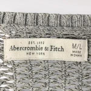 Abercrombie & Fitch Cable Knit Beachy Cover Up Sweater Womens‎ Size M/L Gray thumbnail 2