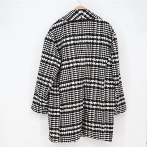 Bagatelle Coat Womens L Overcoat Black White Houndstooth Double Breasted Exc thumbnail 4