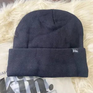 New KIN keep it Natural Black Jersey Satin Lined Beanie Size XL thumbnail 3