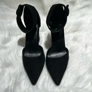 Black Suede Ankle Strap Platform Heels Size 7. B78‎ thumbnail 6
