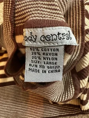 Body Central Y2K Brown Striped Fitted Sweater Top Bella Swan Twilightcore Grunge Fall Vibes thumbnail 4
