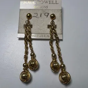 Vintage Joel Powell Designs Clip Earrings Gold thumbnail 4