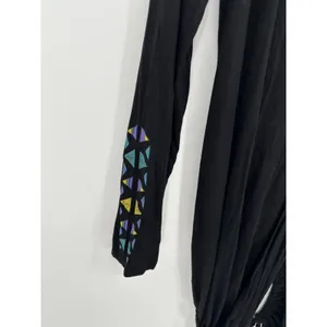 Lauren Moshi Beverly Hills Black Horse Boho Button‎ Front Hoodie Shirt Small thumbnail 5