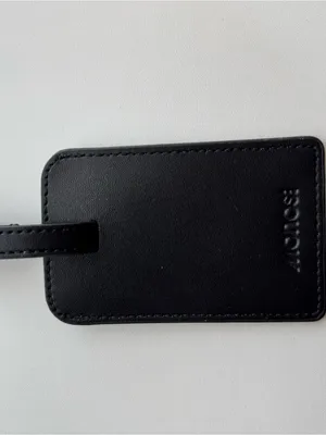 Monos Premium Vegan Leather Luggage Travel Tag - Midnight Black - New w/o bag thumbnail 2
