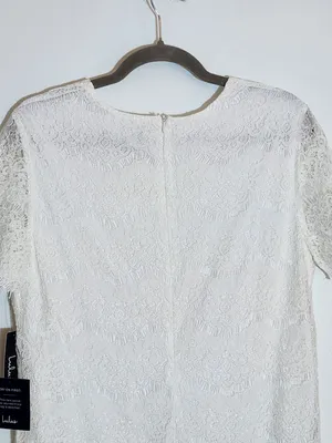 Lulus White Lace Mini Shift Dress NWT Size Large thumbnail 6
