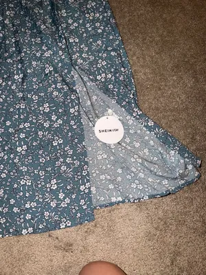 Shein Dress Floral Blue Midi thumbnail 2