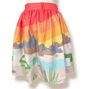 Retro Camping Skirt Camper Desert Sunset Scenic Novelty A Line USA Made Vacation thumbnail 4