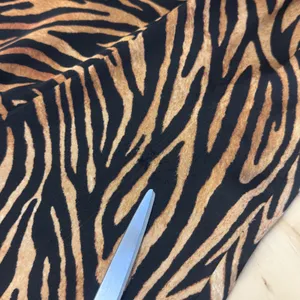 White House Black Market Silk Tiger Print Ruffle Knee Length Dress Brown Blk 00 thumbnail 9
