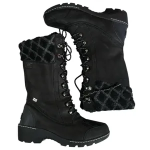 EUC Sorel Leather Whistler Tall Boots Black Size 8 thumbnail 1