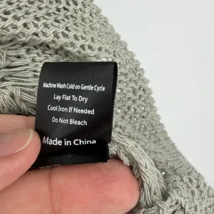 POL Oversized Sage Green Open‎ Knit Crochet V-Neck Poncho Top Large thumbnail 5