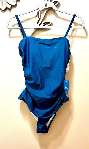 CUPSHE Teal One Piece Swim Suit Size Medium  thumbnail 1