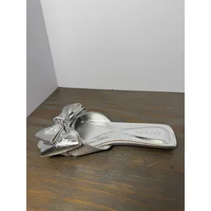 On‎ 34th Jazminn Bow Flat Sandals Silver Snake Print Slides Size 5 New thumbnail 6