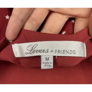 Lovers + Friends Rust Red Basil Mini Star Novelty Print Ruffle Hem Dress‎ Size M thumbnail 6
