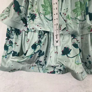 Tuckernuck Floral Tiered Dress Long Sleeve Womens XL Green Black‎ Trim READ thumbnail 4