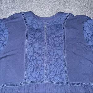 NWT Ariat Nita Top Sz XL Navy Blue Peplum Long Sleeve Open Back Bell Sleeve Boho thumbnail 4