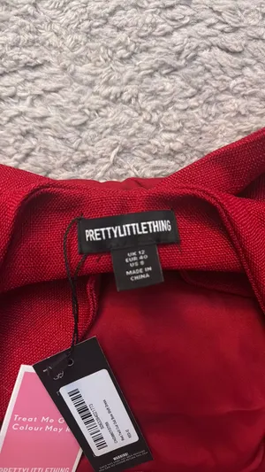 Pretty Little Thing Short Red Bow Dress thumbnail 4