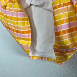 Peppermayo Girls Lunch Tube Mini Dress Splice Check Pattern Linen Blend US 6 thumbnail 6