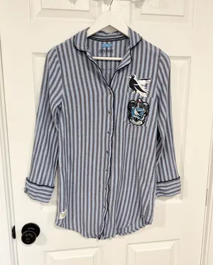Vintage Harry Potter Ravenclaw Pajamas Lounge Shirt Hogwarts Sleep Size 0 Top thumbnail 1