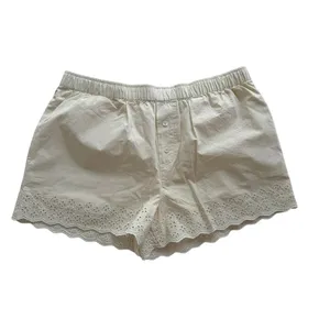 Madhappy Eyelet Boxer Short Size Small Vanilla Cotton Comfort Scallop Edge thumbnail 2