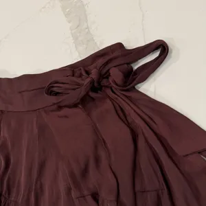 Free People Sateen Mini Wrap Skirt Women’s Small Chocolate Brown Bohemian Indie thumbnail 3