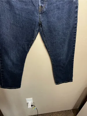 Levi’s 501 Crop High Rise Distressed Straight Leg Button Fly Denim Jeans thumbnail 4