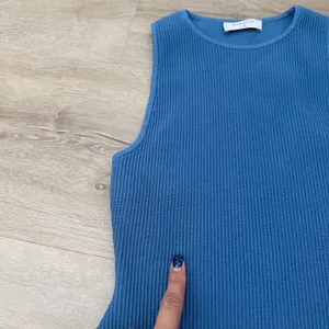 Aritzia Babaton Sculpt Knit Racer Mini Dress in Flagstone Blue thumbnail 8