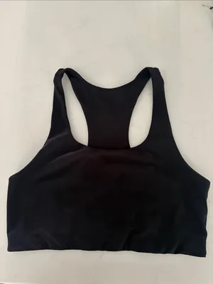 Quince Black Scoopneck Racerback Sports Bra Medium thumbnail 2
