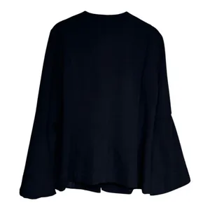 WHO WHAT WEAR Black Bell Sleeve Kimono Style Open‎ Front Blazer Jacket Women's L thumbnail 3
