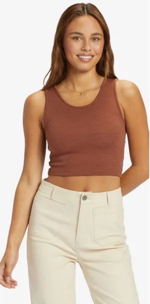 Roxy Ribbed Cross-Back Tank Top thumbnail 1