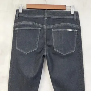 Cache Skinny Low Rise Jeans Women‎ 2 Black Rhinestone Stretch Y2K McBling thumbnail 6