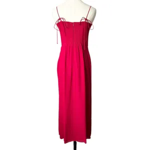 Reformation Kourtney Midi Dress Red Spaghetti Strap Sweetheart Neck Size 8 thumbnail 4