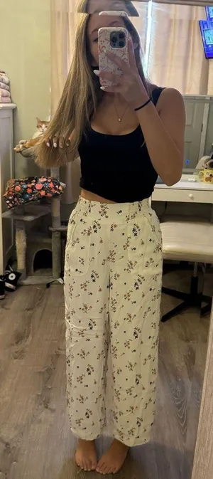 American Eagle Linen Pants Wide-Leg thumbnail 1