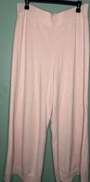 Nordstrom Sweater Knit Wide Leg Pants Womens L Pink Lenzing Ecovero Lounge thumbnail 1