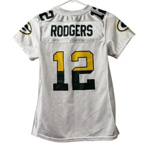 Reebok Green Bay Packers NFL Team Apparel‎ White Jersey Women Size Measured thumbnail 2
