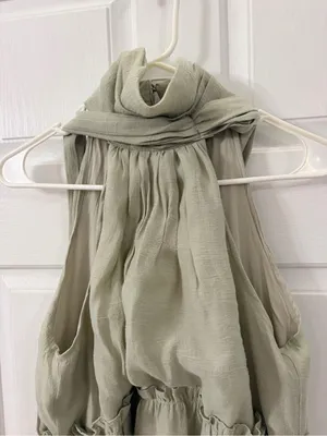 MARBLE Light Sage Tiered Halter Maxi Dress Green Size M thumbnail 2