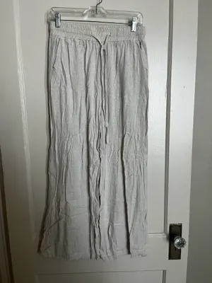 Cream linen pants Tan Size L thumbnail 2