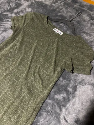 Poof New York Casual Olive Green Midi T-Shirt Dress thumbnail 2