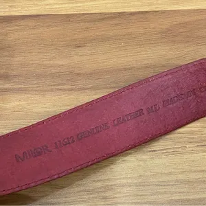 Vintage MILOR 11612 Burgundy Genuine Leather Brass-tone Buckle Women’s Belt M thumbnail 4