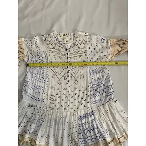 Free People Shibori Ivory‎ Print Long Sleeve Button-Up Tunic thumbnail 6