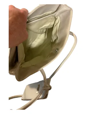 NWT Nine West Vintage Genuine Leather Tote Bag – Cream/Beige Shoulder Bag with Coin Purse thumbnail 5