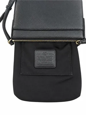 Coach Crossgrain Leather North South Crossbody Messanger Bag Black thumbnail 4