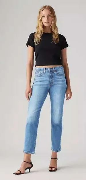 Levi's Premium Wedgie Straight Ankle Women's‎ Light Wash Jeans Sz 29x28 thumbnail 1